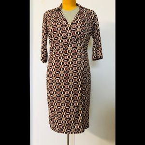 MAX STUDIO Wrap Dress Sz L Stretch Geometrical Classic dress